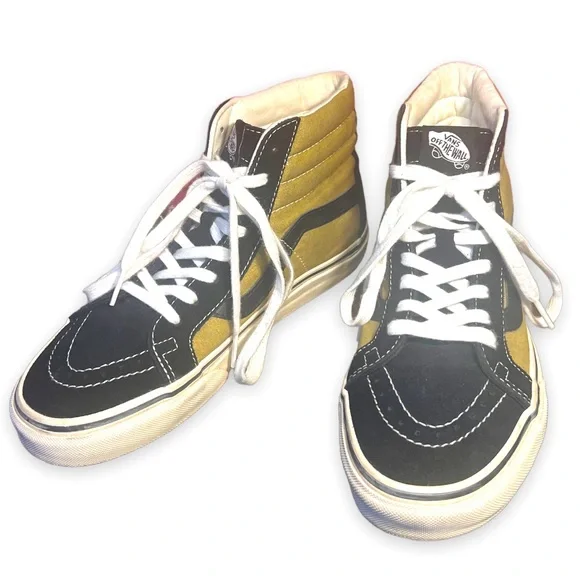 VANS SK8-HI Reissue (Vintage) Black/Olive Suede Women Sz 8 / Men Sz 6.5 - Picture 5 of 9